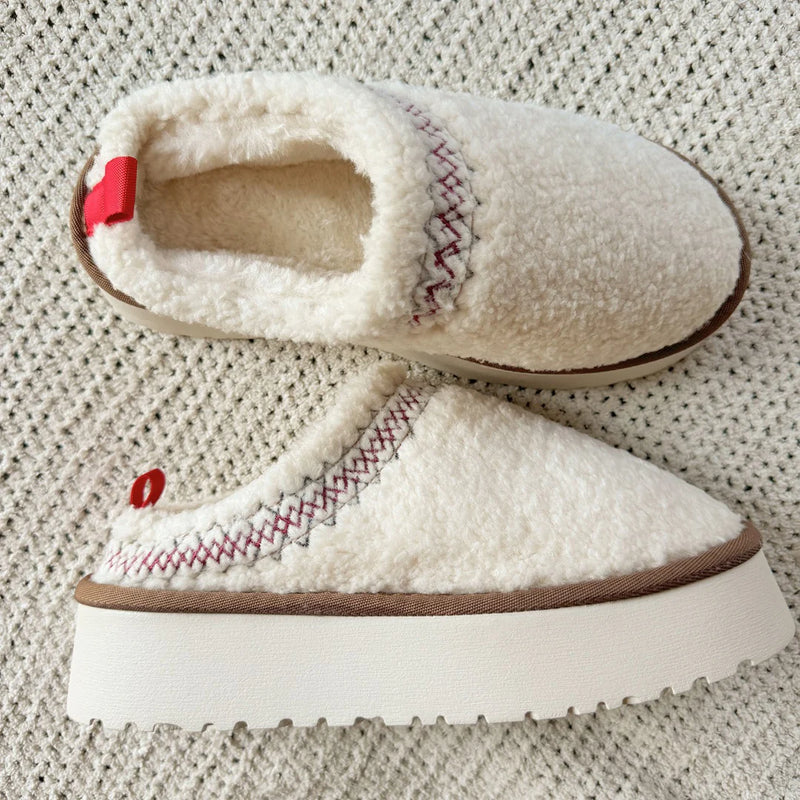 Velvet Sherpa Platform Slippers